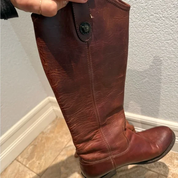 Frye Women's Over-the-Knee Leather Boots in Brown - Picture 6 of 6